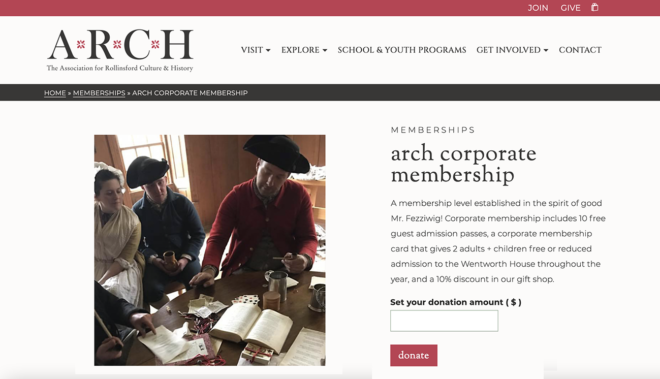 membership product page