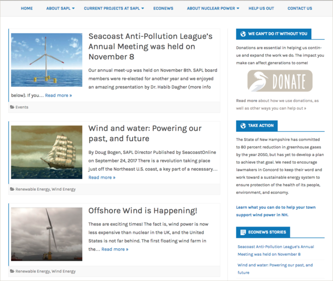 Nonprofit Website Development for Seacoast Anti-Pollution League
