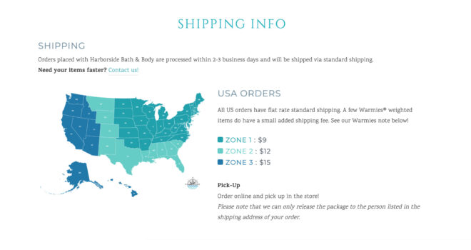 Custom shipping map with brand colors