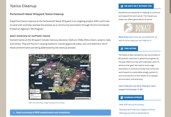 Nonprofit Website Development for Seacoast Anti-Pollution League